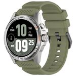 Cinturino in silicone con fibbia in acciaio nero per Ticwatch Atlas (verde)