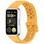 Cinturino in silicone con foro rotondo e testa in metallo per Huawei Band 10/9/8 (giallo)