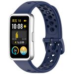 Cinturino in silicone con foro rotondo e testa in metallo per Huawei Band 10/9/8 (blu originale)