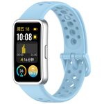 Cinturino in silicone con foro rotondo e testa in metallo per Huawei Band 10/9/8 (blu nuvola)