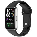 Cinturino in silicone lucido con fibbia inversa per Huawei Band 10/9/8 (nero)