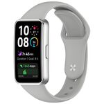 Cinturino in silicone lucido con fibbia inversa per Huawei Band 10/9/8 (grigio)