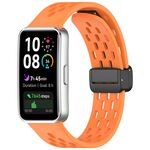 Cinturino in silicone con fibbia magnetica pieghevole per Huawei Band 10/9/8 (arancione)