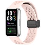 Cinturino in silicone con fibbia magnetica pieghevole per Huawei Band 10/9/8 (rosa)