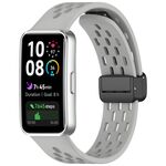 Cinturino in silicone con fibbia magnetica pieghevole per Huawei Band 10/9/8 (grigio)