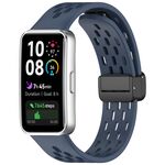 Cinturino in silicone con fibbia magnetica pieghevole per Huawei Band 10/9/8 (blu topazio)