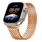Cinturino in acciaio con anello magnetico a nove perle per Apple Watch da 42 mm / 41 mm / 40 mm / 38 mm (oro rosa)