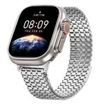 Cinturino in acciaio con anello magnetico a nove perle per Apple Watch da 46 mm / 49 mm / 45 mm / 44 mm (argento)