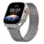 Cinturino in acciaio con anello magnetico a nove perle per Apple Watch da 46 mm / 49 mm / 45 mm / 44 mm (colore titanio)