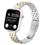 Cinturino in acciaio con fibbia a fionda per Apple Watch da 42 mm / 41 mm / 40 mm / 38 mm (tra oro)