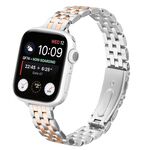 Cinturino in acciaio con fibbia a fionda per Apple Watch da 42 mm / 41 mm / 40 mm / 38 mm (tra oro rosa)