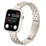 Cinturino in acciaio con fibbia a fionda per Apple Watch da 42 mm / 41 mm / 40 mm / 38 mm (Starlight)