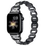 Cinturino in acciaio con diamanti ovali per Apple Watch da 42 mm / 41 mm / 40 mm / 38 mm (nero)