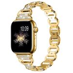 Cinturino in acciaio con diamanti ovali per Apple Watch da 46 mm / 49 mm / 45 mm / 44 mm (oro)