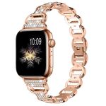 Cinturino in acciaio con diamanti ovali per Apple Watch da 46 mm / 49 mm / 45 mm / 44 mm (oro rosa)