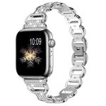 Cinturino in acciaio con diamanti ovali per Apple Watch da 46 mm / 49 mm / 45 mm / 44 mm (argento)
