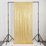 Tende di sfondo per banchetti nuziali in hotel, 60x300 cm, in tessuto ricamato con paillettes, decorazione per feste (oro)