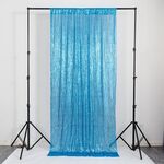 Tende da sfondo per banchetti nuziali in hotel, 240 cm x 240 cm, in tessuto ricamato con paillettes, decorazione per feste (blu lago)