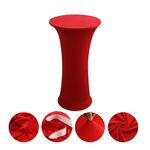 Copertura per tavolo in spandex elastico, decorazione per hotel, matrimoni, cocktail, fondo rotondo, colore: rosso. Dimensioni: 60 cm.