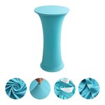 Copertura per tavolo in spandex elastico, decorazione per hotel e matrimoni, tinta unita, fondo rotondo per cocktail, dimensioni: 60 cm (blu lago)