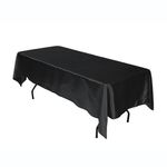 Tovaglia rettangolare lucida tinta unita per hotel, banchetti, decorazioni per matrimoni, tovaglie in raso, dimensioni: 147x259 cm (nero)