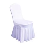 Coprisedia elasticizzato per hotel, decorazione per matrimonio, coprisedia in spandex tinta unita (bianco)