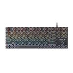 Tastiera meccanica iMICE GK-800 con 87 tasti, cablata USB, RGB, con tasti rotondi (nera)