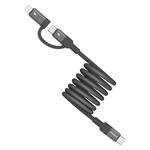 Cavo dati magnetico Momax Mag.Link Duo da 60 W USB-C/Tipo-C a USB-C/Tipo-C/8 pin, lunghezza: 1 m (nero)