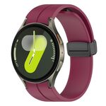 Cinturino in silicone con fibbia magnetica nera per Samsung Galaxy Watch7 / Watch FE 40mm xDfind Fold (rosso vino)