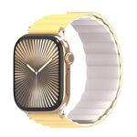 Cinturino magnetico in silicone con inserto cieco bifacciale DUX DUCIS SD Series per Apple Watch da 46 mm / 49 mm / 45 mm / 44 mm (giallo chiaro + luce stellare)