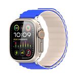 Cinturino magnetico in silicone con inserto cieco bifacciale DUX DUCIS SD Series per Apple Watch da 46 mm / 49 mm / 45 mm / 44 mm (blu piccolo + beige)