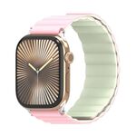 Cinturino magnetico in silicone con inserto cieco bifacciale DUX DUCIS SD Series per Apple Watch da 42 mm / 41 mm / 40 mm / 38 mm (rosa chiaro + verde chiaro)