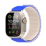 Cinturino magnetico in silicone con inserto cieco bifacciale DUX DUCIS SD Series per Apple Watch da 42 mm / 41 mm / 40 mm / 38 mm (blu piccolo + beige)