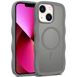 For iPhone 13 Skin Feel Wave Texture MagSafe Phone Case(Grey)