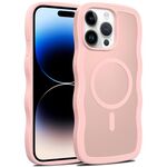 For iPhone 14 Pro Skin Feel Wave Texture MagSafe Phone Case(Pink)