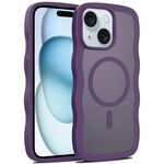 For iPhone 15 Plus Skin Feel Wave Texture MagSafe Phone Case(Purple)