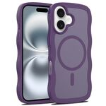 For iPhone 16 Plus Skin Feel Wave Texture MagSafe Phone Case(Purple)