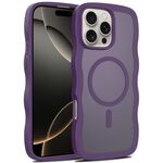 For iPhone 16 Pro Skin Feel Wave Texture MagSafe Phone Case(Purple)