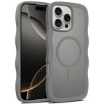 For iPhone 16 Pro Max Skin Feel Wave Texture MagSafe Phone Case(Grey)
