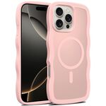 For iPhone 16 Pro Max Skin Feel Wave Texture MagSafe Phone Case(Pink)