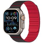 Cinturino magnetico a nido d'ape per Apple Watch 46 mm / 49 mm / 45 mm / 44 mm (nero rosso)