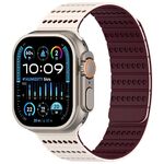 Cinturino magnetico a nido d'ape per Apple Watch da 46 mm / 49 mm / 45 mm / 44 mm (Starlight Burgundy)
