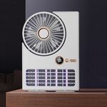 Ventilatore elettrico domestico 2 in 1, lampada anti-zanzare, ventilatore da tavolo digitale a LED, colore: bianco 3000 mAh