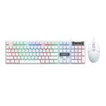 iMICE AN-350 - Set di tastiera e mouse da gioco cablati con tasti sospesi e sensazione meccanica luminosa (bianco)