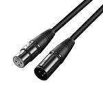 Cavo audio stereo VEGGIEG maschio-femmina per microfono, amplificatore XLR bilanciato, in rame, lunghezza: 8 m (nero)