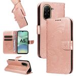 For Redmi A5 4G 173.3mm Swallowtail Butterfly Embossed Leather Phone Case(Rose Gold)