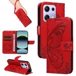 For Redmi Note 14S 4G / Note 13 Pro 4G Swallowtail Butterfly Embossed Leather Phone Case(Red)