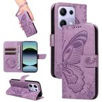 For Redmi Note 14S 4G / Note 13 Pro 4G Swallowtail Butterfly Embossed Leather Phone Case(Purple)