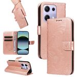 For Redmi Note 14S 4G / Note 13 Pro 4G Swallowtail Butterfly Embossed Leather Phone Case(Rose Gold)