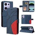 For Redmi Note 14S 4G / Note 13 Pro 4G Dual-color Splicing Flip Leather Phone Case(Blue)